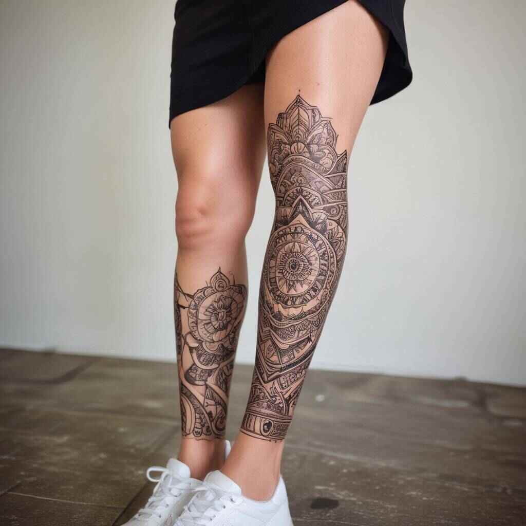 40 Striking Olive Branch Tattoo Ideas That Radiate Peace and Purpose 41 Leg Wrap tattoo